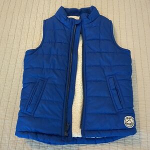 Blue Puffer Vest with Logo Patch